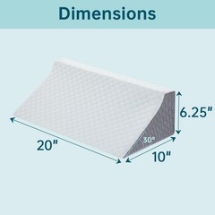 Loeysu Body Positioner Wedge Pillow for Side 20 Inch Length, White & Gray