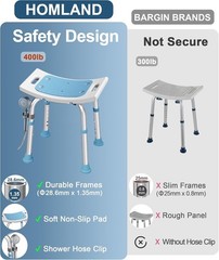 Lightweight Shower Stool with Suction Feet – 400 lbs Capacity, Ideal for Seniors