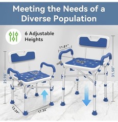 Loyoda FSA/HSA Eligible Shower Chair for Inside Shower with Reinforced Crossing.