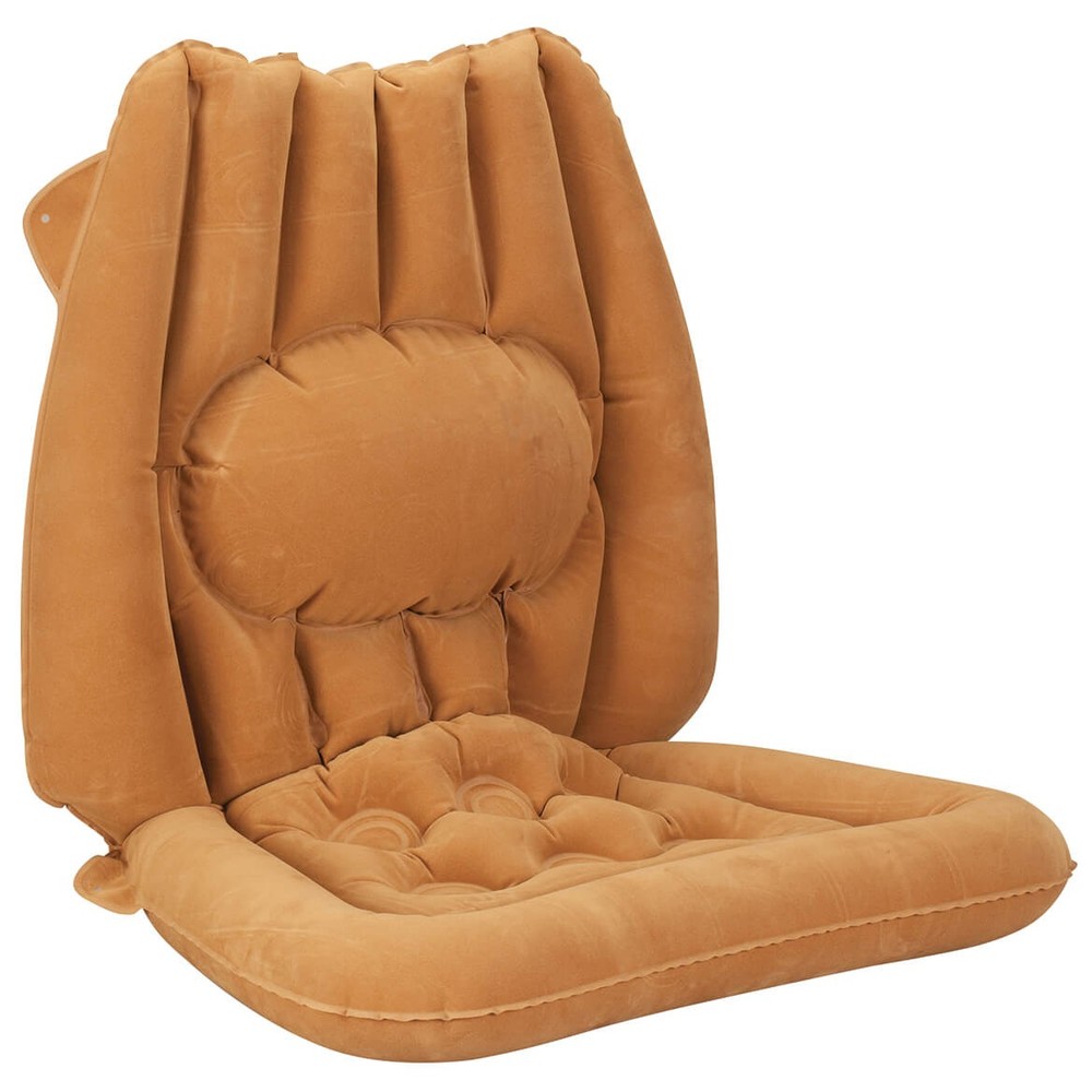 Inflatable Comfort Chair Cushion with Lumbar Support, Velour-covered PVC, Pump N