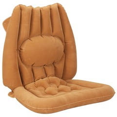 Inflatable Comfort Chair Cushion with Lumbar Support, Velour-covered PVC, Pump N