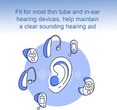 50 Count Hearing Aid Cleaner Ready-to-Use Stands Effective Thread-Fine Instrumen