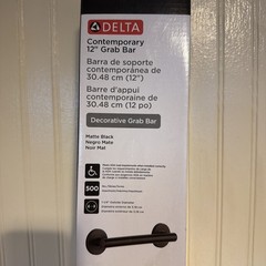 Delta Contemporary 12 in Straight Grab Bar Matte Black ADA 41812-BL
