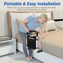 Adjustable Bed Rails for Seniors – Non-Slip Handle, Tool-Free, 350 LBS Capacity