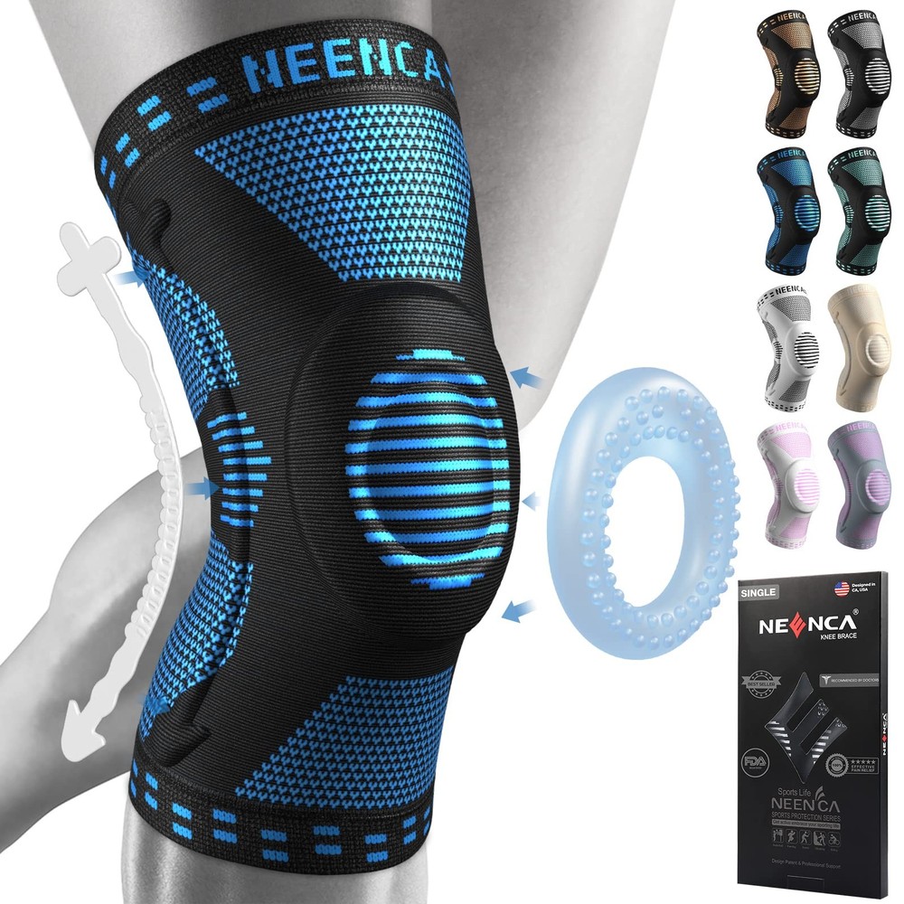 NEENCA Professional Knee Brace, Compression Knee Sleeve with Patella Gel Pad & S