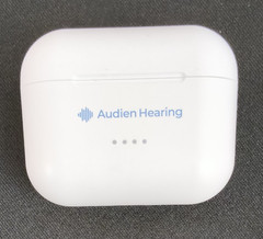 Audien Atom PRO 2 OTC Rechargeable CIC Hearing Aids White w/Charging Case #W5269