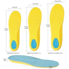 Shoes Inserts Memory Foam Insoles Shock S（Women 5-6/ Kids 2-5）, Yellow