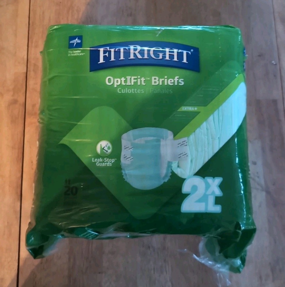 FitRight Plus Briefs XXL Anti-Leak Guard 60-69 Unisex New in Package/Missing 1