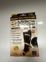 Miracle Copper Anti-Fatigue Compression Socks, S/M, Black, 1 Pair, NIB, Unisex