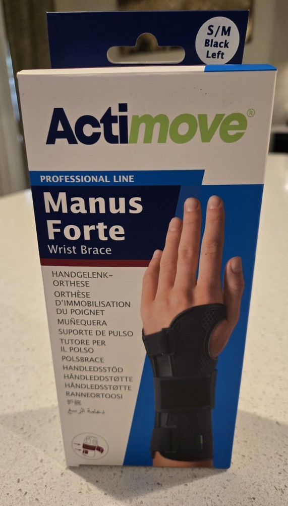Actimove Professional Line Manus Forte Wrist Brace Size S/M Left Hand NiB! Black