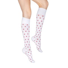 Dr. Comfort Rose Patterned Knee High, CT, 15-20mmHg (Size: M) Blush