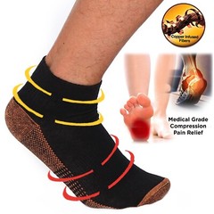 Copper Compression Ankle Socks Foot Heel Sleeve Arthritis Pain Relief Support US