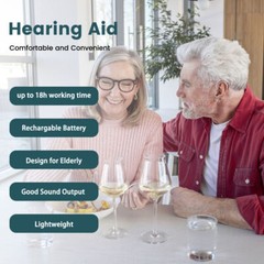 HearingAid Rechargeable with Charger Dock BTE Lightweight&Comfortable for Senior