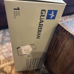 Midline Guardian Raised Toilet Seat W/Lock & Padded Arms 400 Ib Capacity NIB