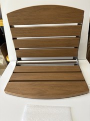 Wall-Mounted Foldable Water-Resistant Shower Seat 400 lb 17.5×15 Teak