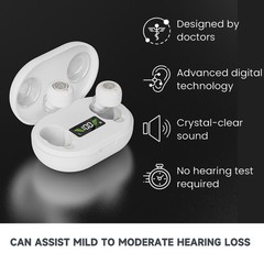 Pair Senior Digital Hearing Aids Rechargeable Sound Voice Amplifier For Elderly