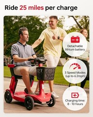 4-Wheel Folding Mobility Scooter Electric Power Wheelchairs Long Range -OPEN BOX