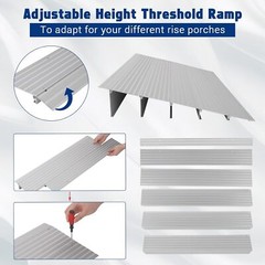 GRAVEE Adjustable Aluminum Threshold Ramp 1/2/3/4/5″ Rise Door Ramp