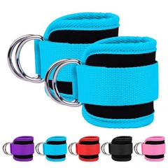 Gym Ankle Straps with Double D-ring, Adjustable Neoprene Padded Cuffs for Leg Tr