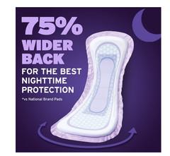 Poise Overnight Incontinence Pads 8 Drop Extra Coverage 72 Count Women
