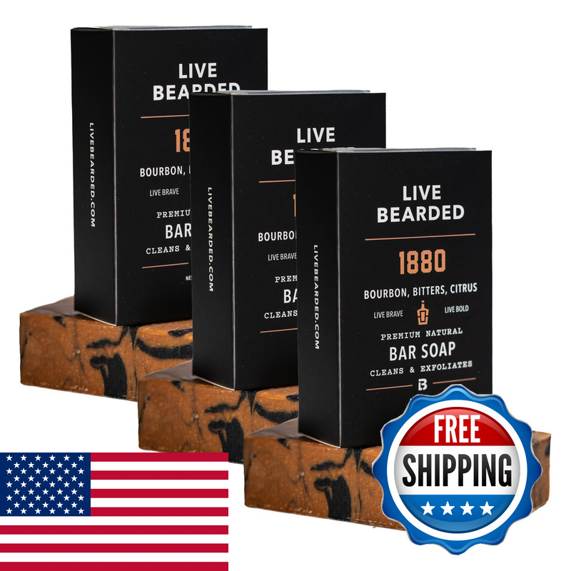 Live Bearded All-Natural Bar Soap For Men 3-Pack Of 5 Oz – Made In The Usa –