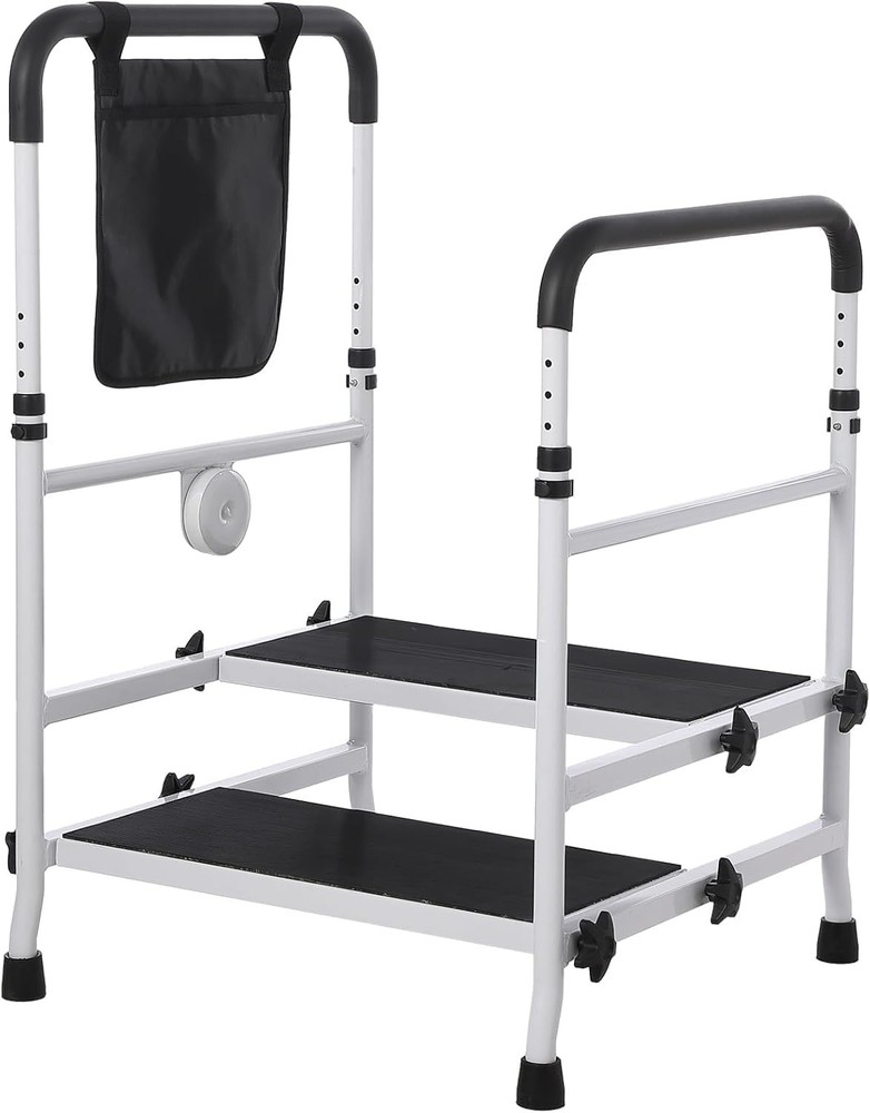 Step Stool Dual Handle Non-Skid Platform 450Lbs Capacity Height Adjust Seniors