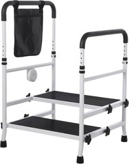 Step Stool Dual Handle Non-Skid Platform 450Lbs Capacity Height Adjust Seniors