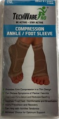 TECHWARE Pro Brace FIRM Compression ANKLE/FOOT SLEEVE 1-Pair Size:L/XL BEIGE