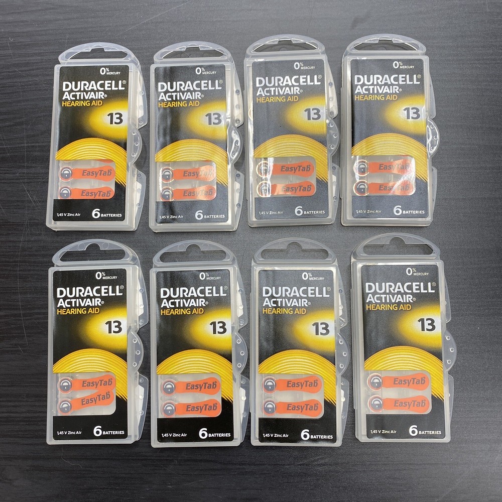 Duracell Activair Hearing Aid Batteries: Size 13 (48 Batteries) Fresh Exp:2023