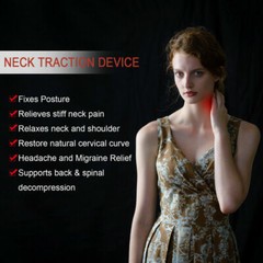 Inflatable Air Travel Cervical Neck Collar Traction Pillow Pain Relief Soft Pump