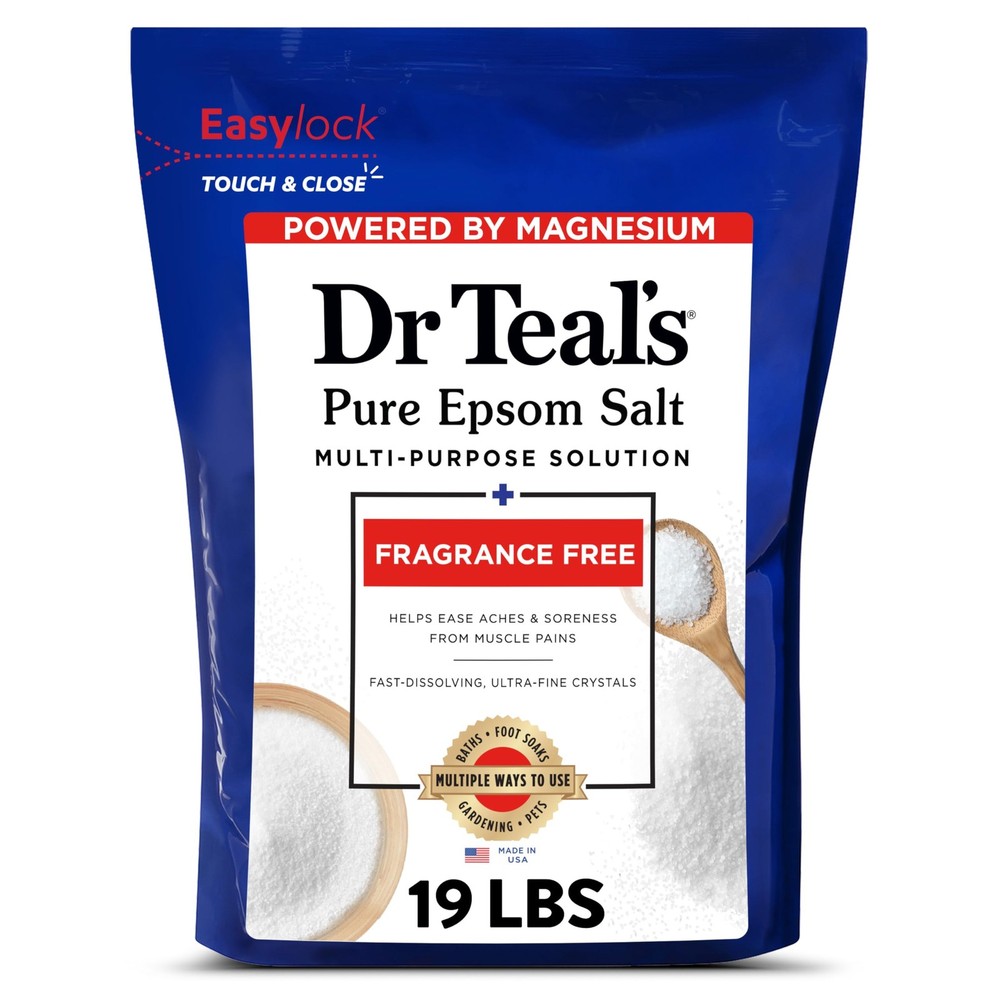Dr Teal’S Dr Teals Pure Epsom Salt Bulk Magnesium Sulfate Usp Fragrance 19 Lbs