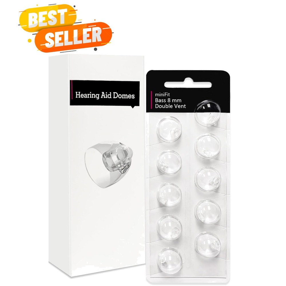 Double Vent 8mm-Hearing Aid Domes for Oticon Minifit, Oticon Hearing Aid Supp…