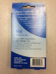 2 Pairs Cara 100% Dermatological Cotton Gloves Medium Sizes 7.5-8.5 Free Shiping