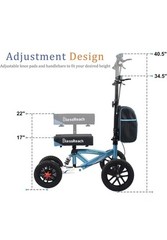 BlessReach All-Terrain Steerable Knee Scooter Crutch Alternative Compact