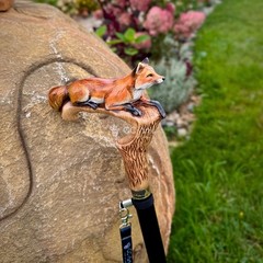 Hand-Painted Fox Walking Cane, Fashion Hand-painted Luxury Walking Stick