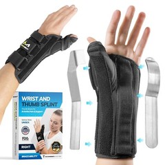 BraceAbility Wrist Thumb Spica Splint Forearm Cast Stabilizer SMALL LEFT Hand