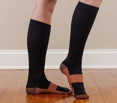 Unisex Anti-Fatigue Compression Socks Copper Infused Fibers Miracle Stocking Xlg