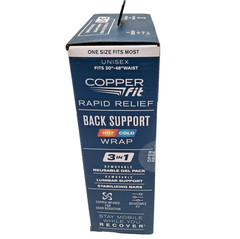 NEW Copper Fit Rapid Relief 3-In-1 Hot/Cold Therapy Back Lumbar Support One Size