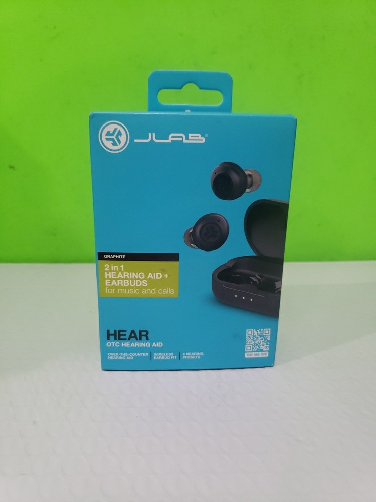 Hearing Aids JLab Hear OTC & Bluetooth Earbuds, 4 Presets Modes, Rechargeable