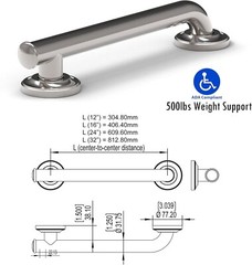 1-1/4 x 12/16/24/32inch ADA Stainless Steel Bath Safety Grab Bar for Shower