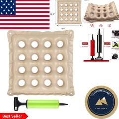 Lightweight Inflatable Waffle Seat Cushion for Back and Feet – 18.9×18.9 inch