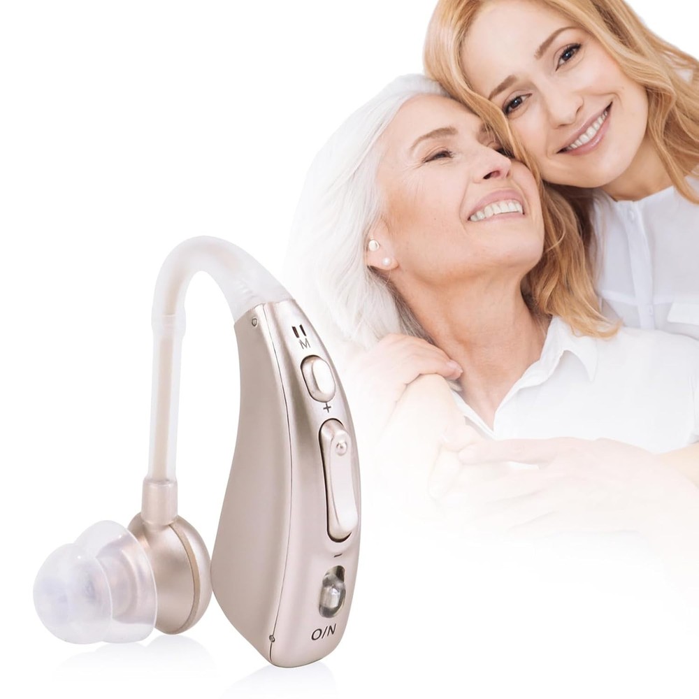 Rechargeable Digital sound amplifier BTE Hearing aid smart noise reduction HD