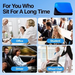 Thick Double-Layer Gel Cushion 18.9×17.7 for Home, Office, Car & Wheelchair