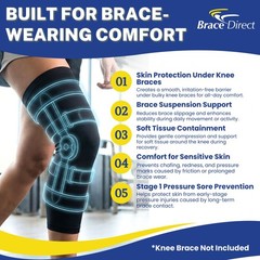 Breg Undersleeve Knee Brace Liner – Cotton or Neoprene Sleeve for Skin Comfort