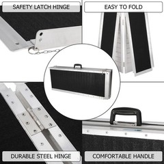 6ft Folding Aluminum Wheelchair Ramp Portable Mobility Scooter Carrier-600lbs