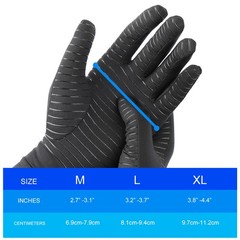 2 Pairs Copper Compression Gloves Finger Support Anti Arthritis Hand Pain Relief