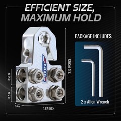 Kaas 8-Way Lead Acid Battery Terminal Connector, Small, Silver