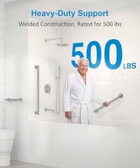 Shower Grab Bar Set, ADA Compliance Brushed Stainless Steel Brushed Nickel
