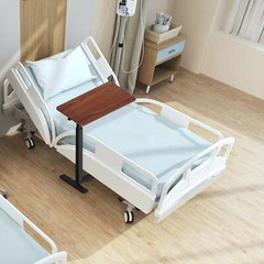 HOMEFLA Adjustable Overbed Bedside Table With Hidden Wheels for Hospital
