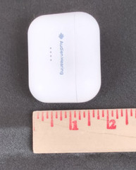 Audien Atom PRO 2 OTC Rechargeable CIC Hearing Aids White w/Charging Case #W5269